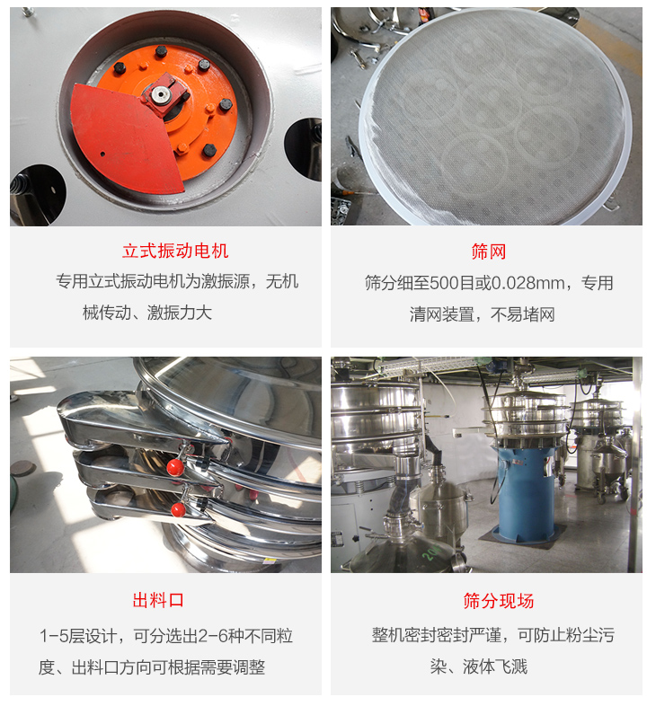 旋振篩定制化有：移動(dòng)，加緣，閘門等多種形式選擇。子母設(shè)計(jì)透網(wǎng)率高，換網(wǎng)方便。